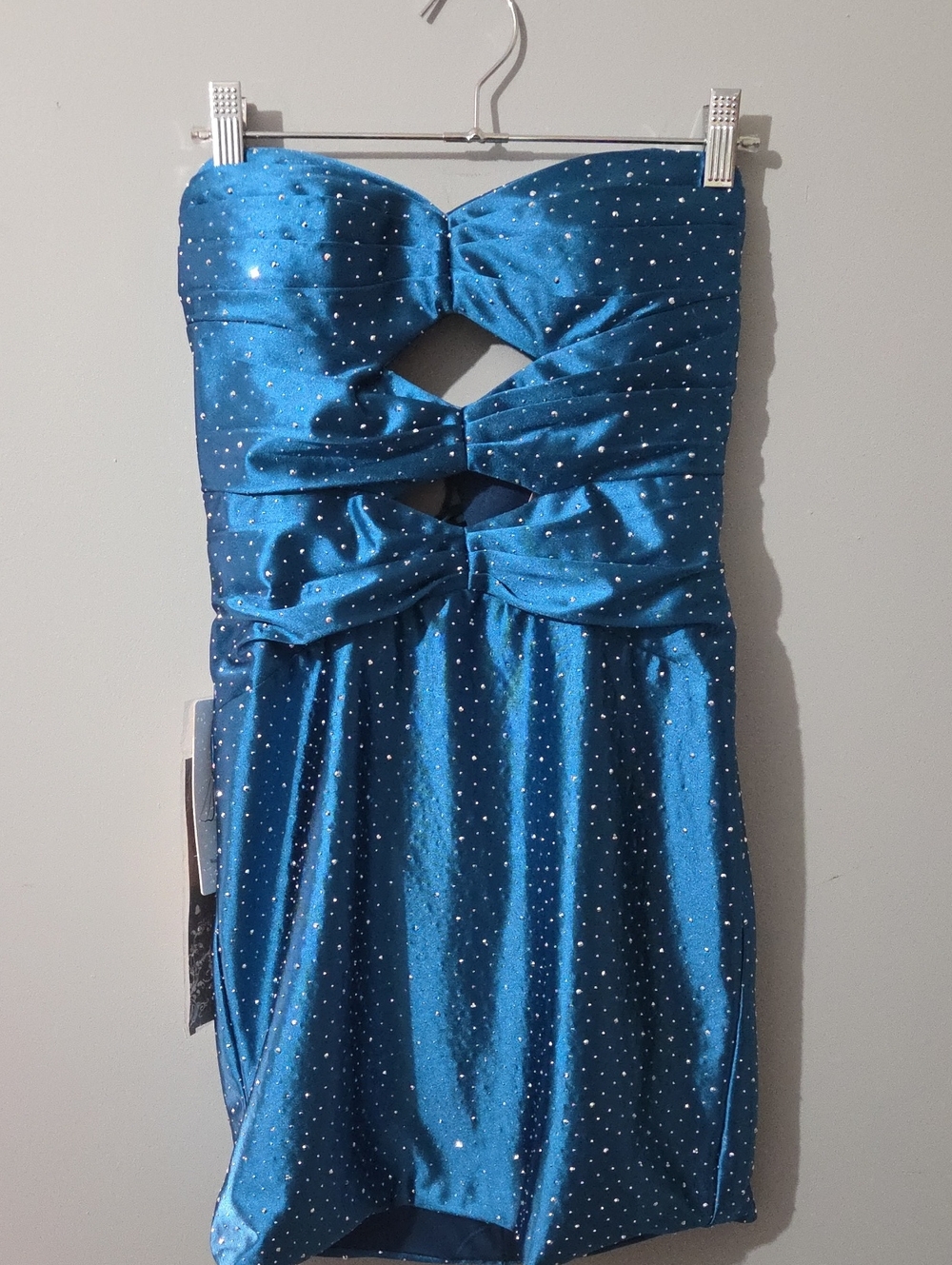 Homecoming- Blue Sparkle Cutout Dress